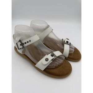 Earth Shoe Shoes Womens Size‎ 8.5 White Minnow 3 Leather Buckle Sandals Comfort